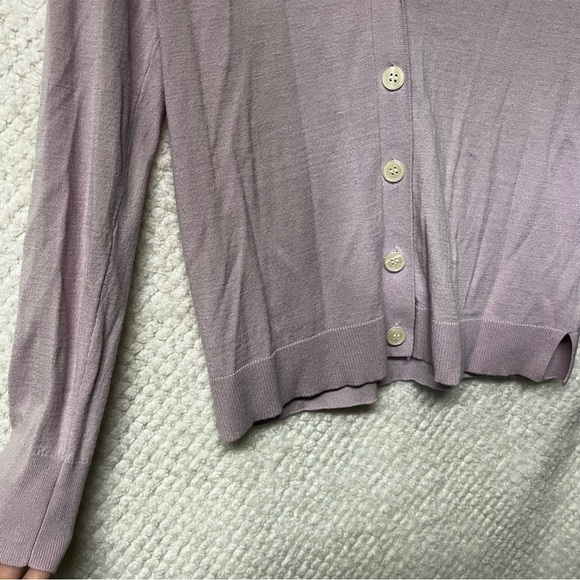 LOFT Womens Button-Up Cardigan Light Purple Office Attire Business Casual Medium - Picture 4 of 8